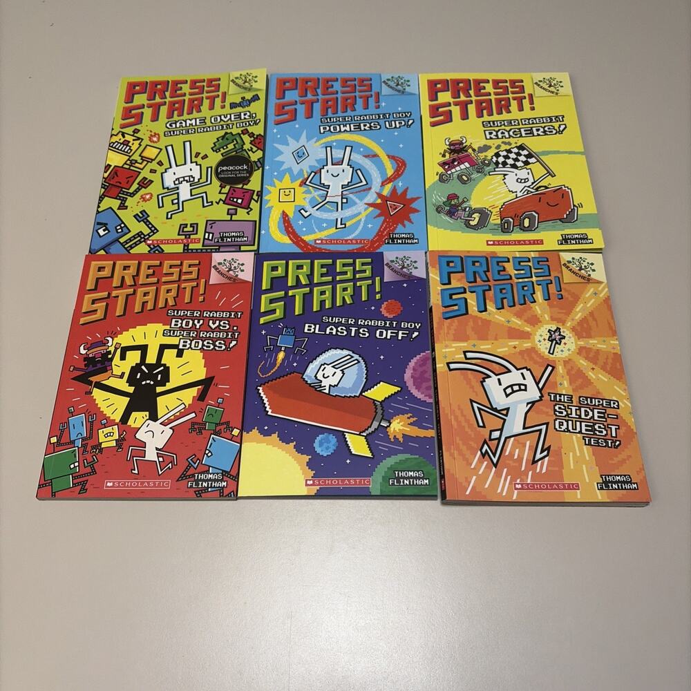Press Start! by Thomas Flintham Book Lot (#1-6) Super Rabbit Boy Christmas Gift